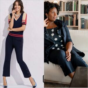Cabi Keen Kick Flare Pants Classic Navy Size 14 NWT Timeless Minimalist Career